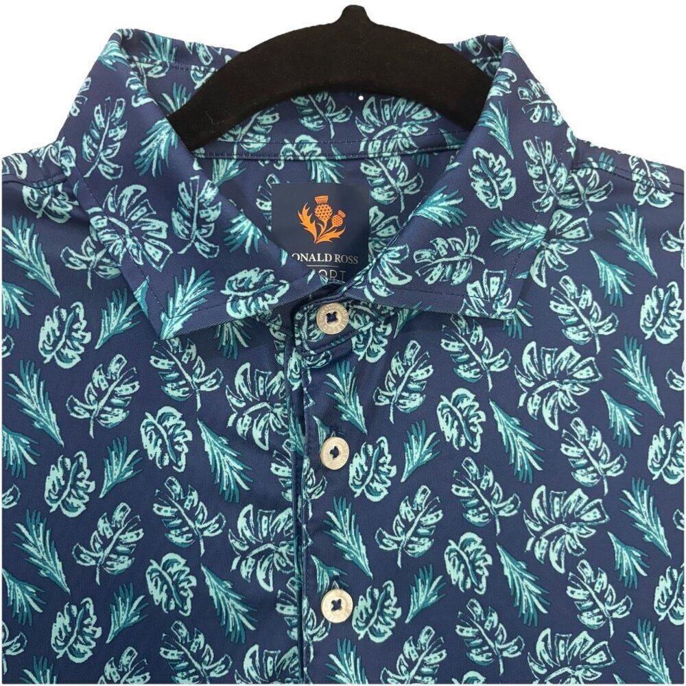 Donald Ross Sport Polo Men Shirt Size Medium Magic Monstera